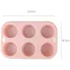 Molde para Pastel con Forma de Flor de Silicona de Grado Alimenticio, Molde para Hornear con Forma de Flor de Seis Agujeros, Resistente a Altas Temperaturas y Antiadherente
