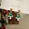 Pendientes de Borla Serie Árbol de Navidad, Exquisitos y de Alta Gama, Infantiles y Festivos, Pendientes de Estilo de Nicho y Único