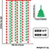 Cortina de Porta em Formato de Árvore de Natal de 2m Decoração de Festa de Natal Cortina de Chuva Brilhante Vermelho Prata Verde Árvore Pequena Franja Cortina de Fundo
