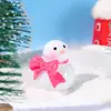 Novos Enfeites de Pato Fofo de Natal Usando Chapéu, Decorações Pequenas de Paisagismo de Cena de Neve em Micro-Paisagem, Enfeites Pequenos Criativos para Desktop