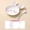Estilo Fofo de Colina Louça Infantil Melamina de Grau Alimentício Gato e Coelho Prato Dividido Suprimentos para Mãe e Bebê Tigela para Comida de Bebê