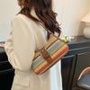 Bolsa de Palha de Ombro para Férias na Praia Feminina 2025 Verão Nova Moda Casual Bolsa de Praia Simples Bolsa de Ombro