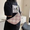 Bolsa Feminina Xadrez 2025 Nova Moda Tendência Estilo Coreano Casual Bolsa Dumpling Grande Capacidade Versátil Ins Ombro Único Transversal