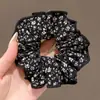 Elástico de cabelo com laço de renda francesa, scrunchie oversized, estilo casual, acessório de cabelo para coque elegante, faixa de cabelo, elástico de cabelo grande para mulheres