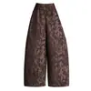 Modernos bombachos de jacquard de corte holgado, adelgazantes y favorecedores para mujer, nueva colección otoño/invierno 2026, estilo coreano, cintura elástica, casual, estilosos y de longitud corta