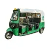 Motocicleta Triciclo Azul a Gasolina Estilo Tuktuk Africano para Turismo, Transporte de Pasajeros, con Toldo y Potencia Fuerte