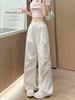 Pantalones Cargo Casuales con Estampado de Estrellas de Colores para Mujer, Verano Delgados de Cintura Alta Adelgazantes con Caída Pantalones de Pierna Ancha Bidireccionales
