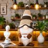 Amazon Nova Decoração de Boneca de Linho Café com Chapéu Pontudo de Velho Sem Rosto Xadrez em Postura de Pé Listrada