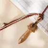 Pingente Esculpido em Madeira de Jujuba Fulminada, Sino Espada das Sete Estrelas, Fivela de Segurança do Espírito da Montanha, Ornamento Decorativo, Artesanato em Madeira Trançada Nó da Paz