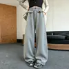 Pantalones de Primavera y Otoño para Niñas 2026 Nuevo Estilo de Otoño para Niñas Niños Grandes Casual Pierna Recta Estilo Pierna Ancha Elegantes Pantalones de Chándal Grises