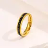 Anillo de gran venta transfronteriza, anillo de lujo ligero de nicho con diamantes de colores del cielo estrellado, acero de titanio, moderno y de alto valor, anillo personalizable