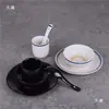 Tigela de Cerâmica Totalmente Esmaltada Tigela de Arroz Prato de Osso Xícara de Chá Colher Louça Retrô Nostálgica Japonesa Conjunto de Três ou Quatro Peças