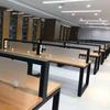Mesa de Lectura, Mesa para Sala de Lectura de Biblioteca, Mesa de Comedor, Escritorio de Acero y Madera, Directo del Fabricante