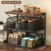 Estante de almacenamiento simple retro para escritorio del hogar, portavasos para mesa de comedor, organizador de tazas para snacks para sala de estar, estante multicapa para escritorio de oficina