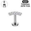Pendientes de Aleación de Titanio F136 Transfronterizos Curvos Incrustados con Circonita Multicolor Circonita Super Brillante Joyería de Clavo para Hélice de Oreja de Hueso Venta al por Mayor