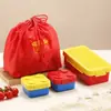 Caixa de Almoço Criativa DIY de Blocos de Construção Pixelados Caixa de Lanche Caixa de Piquenique Caixa de Salada Infantil Caixa de Frutas