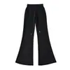 Pantalones deportivos de tiro bajo estilo americano con cintura ancha y cordón para mujer, nuevos de otoño, corte ajustado, alargan las piernas, pierna ancha ligeramente acampanada