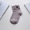 Meias Femininas Transfronteiriças, Meias Finas de Verão Meia-Panturrilha, Femininas Antiodor, Absorventes de Suor, Meias de Algodão com Bordado de Gato, Meias Femininas de Zhuji