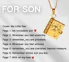 Collar de Acero de Titanio, Popular en Europa y América, Collar con Forma de Libro de Carta de Amor Grabada, Collar con Forma de Sobre de Carta de Amor Abrible, Cadena para Clavícula