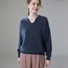 Nuevo Estilo Primavera y Otoño 2026 Suéter de Cachemira con Cuello en V para Mujer, Suéter Suave de Manga Larga, Ropa de Punto de Cachemira Cálida