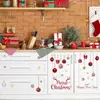 Adesivos de Parede de Natal e Ano Novo Slogans em Inglês Flocos de Neve Papel Autoadesivo Vitrine da Loja Sala de Estar Adesivos de Decoração Festiva