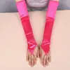 Guantes Largos de Satén sin Dedos para Mascarada de Halloween, Mangas para Vestido de Novia Wai Ni Jun para Mujer