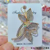 Broche de Mariposa Hueca con Diamantes AB Iridiscentes para Mujer, Pin de Mariposa de Diamantes Lujoso a Todo Color para Trajes y Abrigos, Broche Elegante y Lujoso