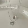 Collar Redondo de Perla Madre Gris de Plata de Ley S925 para Mujer, Estilo Ins, Elegante y Versátil, Cadena para Clavícula de Diseño de Nicho