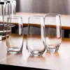Vaso de vidrio de alta transparencia Jindalai para uso doméstico, vaso simple para agua, vaso para jugo, taza multifuncional para café, taza de lujo ligero estilo ins