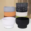 Vaso de Flor de Porcelana Imitação, Estilo Europeu Fosco, Design Criativo de Listras Verticais, Suporte Alto para Varanda, Sala de Estar, Decoração de Mesa, Adequado para Plantas Verdes, Jiboias, Orquídeas e Plantas em Vasos