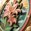 Pintura Decorativa Paisaje Flor de Lirio Creativa de Madera Transfronteriza Pintura para Colorear DIY Adorno de Decoración para el Hogar Grabado Láser