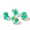Hanyuyuan 10mm Polvo Dorado Irregular Lámina Triturada Piedra Pequeña Cuentas Redondas de Vidrio para Pulsera DIY Cuentas para Hilo con Agujero Accesorios