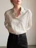 Camisa Casual Rayada de Algodón de Calidad Commuter con Enfoque en Diseño de Estudio Ss para Mujer, Manga Larga para Primavera y Otoño