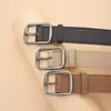 Cinturón Simple y de Alta Gama para Mujeres, Estilo Coreano Nuevo Cinturón Decorativo Versátil para Jeans para Estudiantes Masculinos, Plata Mate