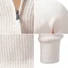 Invierno 2026 nuevo suéter de punto de moda para hombre con media cremallera, top de punto talla grande, color liso, camisa básica simple para hombre