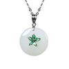 S925 prata incrustada Xinjiang Hetian Jade Jade Branco fivela de segurança pingente presente clavícula colar pingente de jade pingente