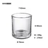 Taza transparente vacía de color esmerilado con tapa, vaso de vidrio simple de paredes gruesas electroplateado resistente a altas temperaturas para velas aromáticas