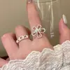 Nuevo Anillo Deslumbrante de Zirconia, Anillo de Cobre Irregular Estilo Coreano Nicho Estilo Ins, Anillo Ajustable para Mujer
