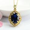 Colar de Espinélio Cultivado Guan Yu Pingente de Pedra Azul Joia da Moda Fábrica Atacado Dropshipping S4032705