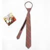 Gris Albaricoque Marrón Caqui Retro Café Cuadros Corbata de Hombre Atada a Mano Perezosa Cremallera Femenina Preppy Estilo Británico