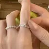 Anillo de Lazo de Encaje Coreano para Mujer Estilo Nuevo Diseño Delicado de Nicho Anillo para Dedo Índice Anillo Ajustable para Mujer