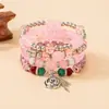 Pulsera de Hilo Bohemio Étnico Multicapa con Cuentas Corazón de Cristal para Mujer, Joyería de Mano Personalizada al por Mayor