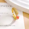 Anillo de Corazón Colorido Estilo Chino Nuevo con Esmalte, Anillo Minimalista de Nicho Estilo Ins Ajustable para Mujer