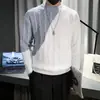 Luz de otoño suéter para hombre maduro ins suéter de manga larga de color contrastante japonés top de fondo de estilo coreano moderno y guapo