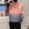 Suéter degradado para hombre de otoño, top personalizado holgado de manga larga, moderno, marca de moda, casual, cuello redondo, camiseta, chaqueta