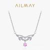 Colar de Prata Esterlina S925 Feminino Estilo Coreano Romântico Luxo Leve Pingente de Folha Pequena Fresca Zircônia Diamante Gota d'Água Corrente de Clavícula