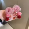 Pendientes de Borla Flor Rosa Super Hada Aguja de Plata Moda Versátiles Elegantes Elegantes Lujo Ligero Gama Alta Accesorios para Orejas para Mujeres