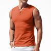 Comercio Exterior Transfronterizo En Stock Chaleco de Verano para Hombre Talla Grande Europea y Americana Chaleco de Botones con Cuello Henley Malla para Hombre Top de Secado Rápido