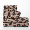 Toalha de banho grande jacquard de fleece de coral com estampa de leopardo 80*160 espessa absorvente de água secagem rápida conjunto de toalhas comércio exterior atacado