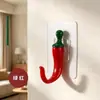 Gancho creativo sin perforación en forma de chile para colgar ropa, perchero para entrada, colgador de llaves de pared